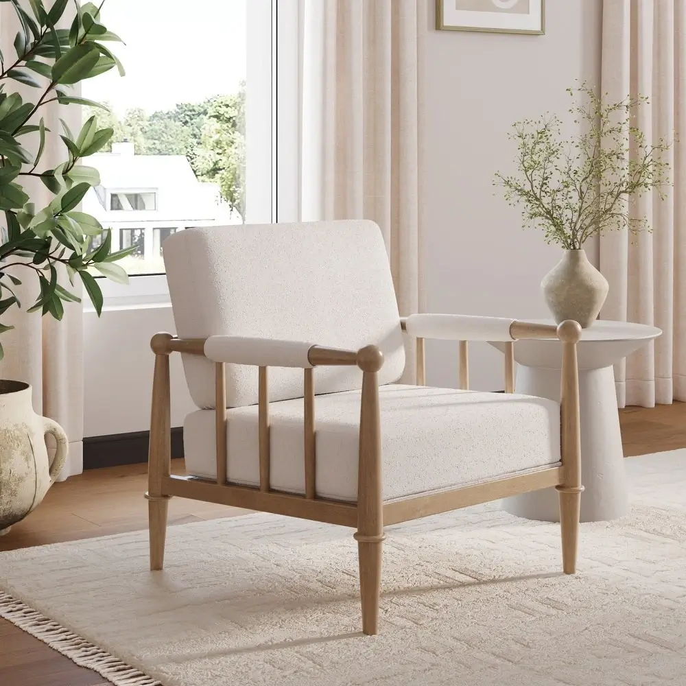 Bohemian Boucle Accent Chair