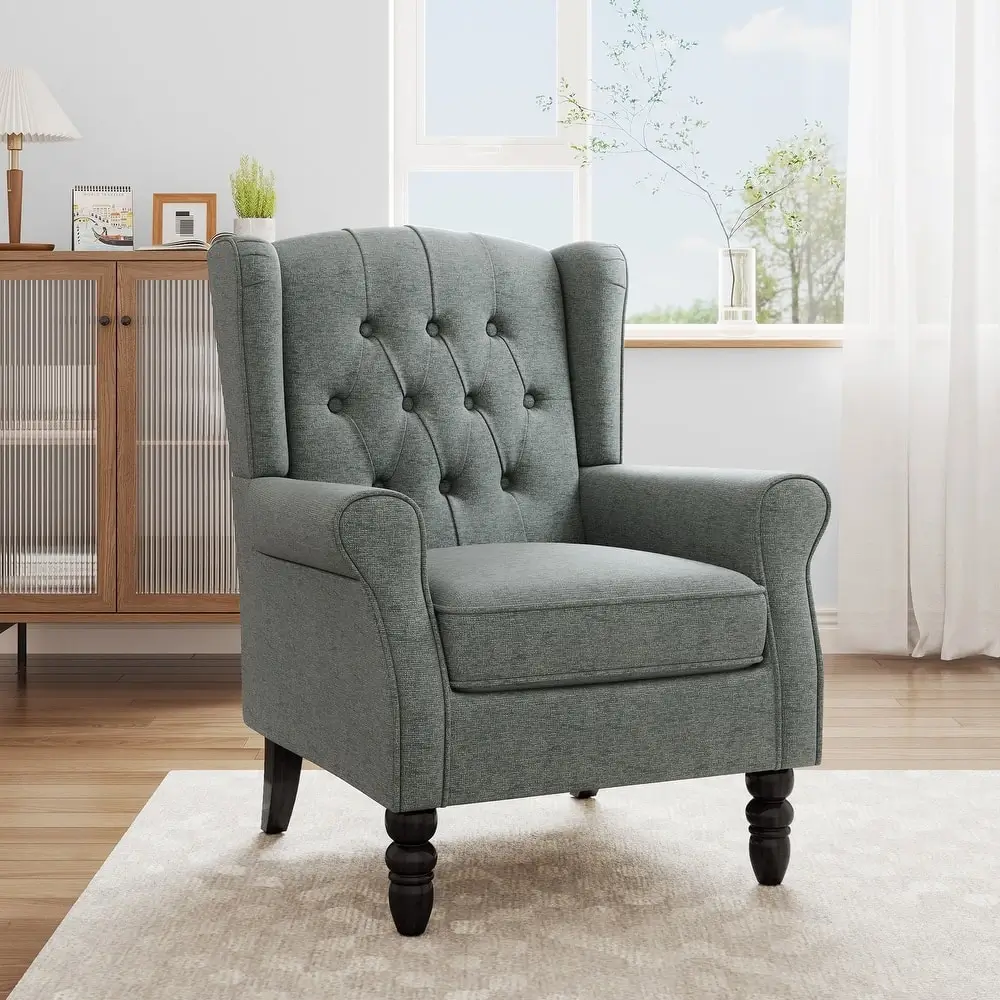 Button Tufted Wingback Accent Chair