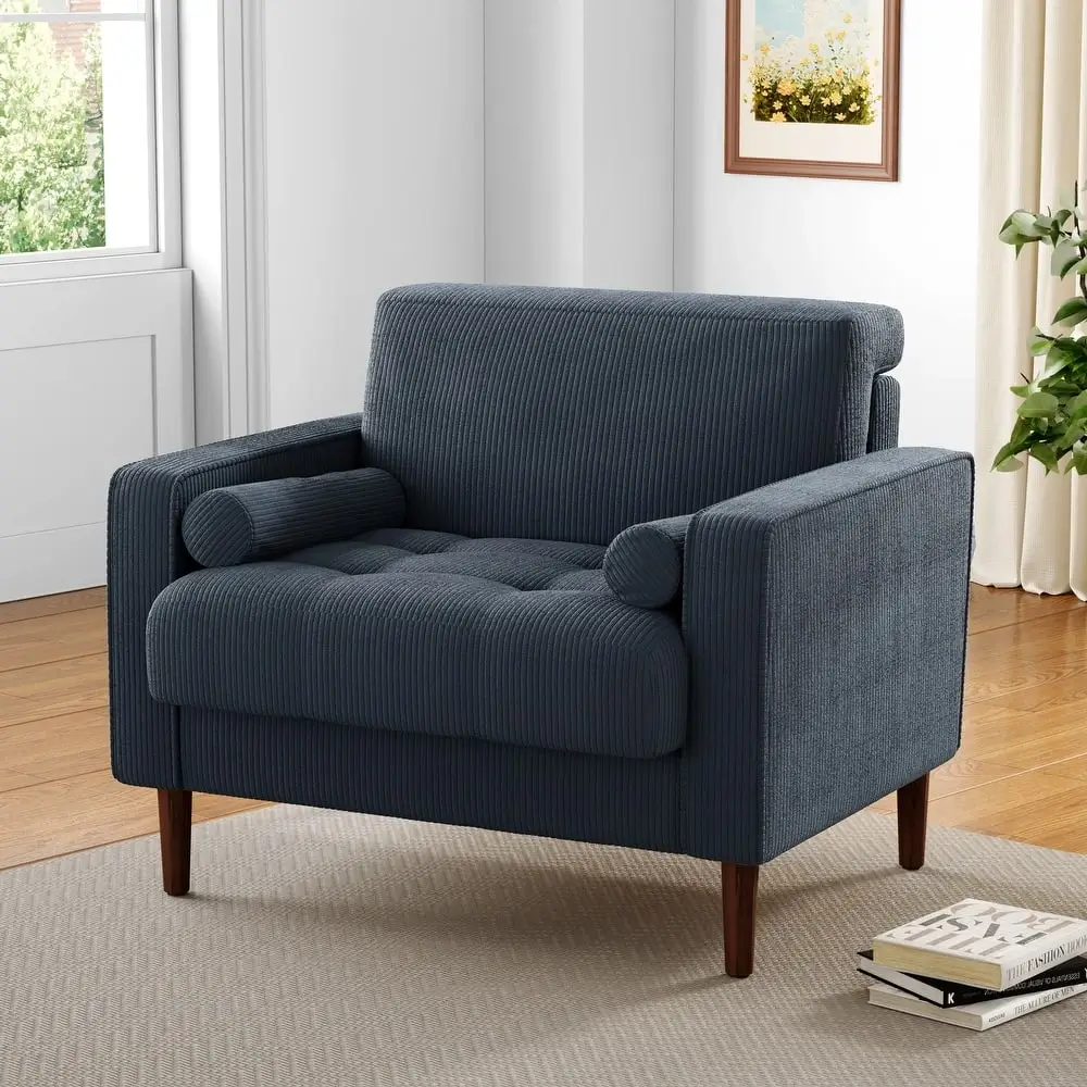 Modern Upholstered Corduroy Wide Armchair