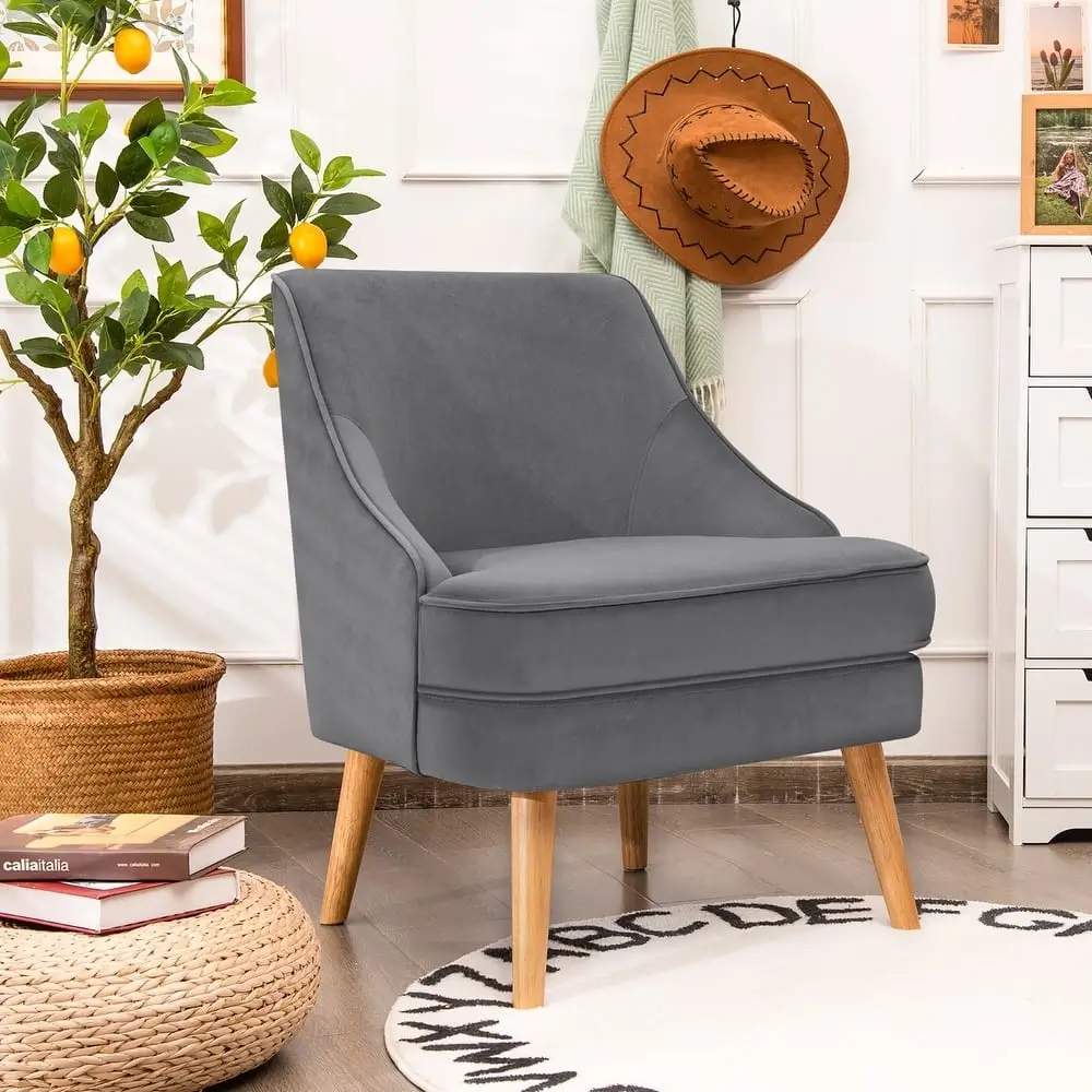 Soft Velvet Upholstered Accent Chair