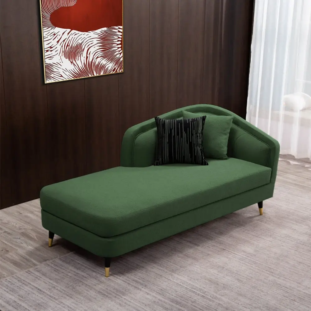 Fan-Arch Emerald Fabric Deewan