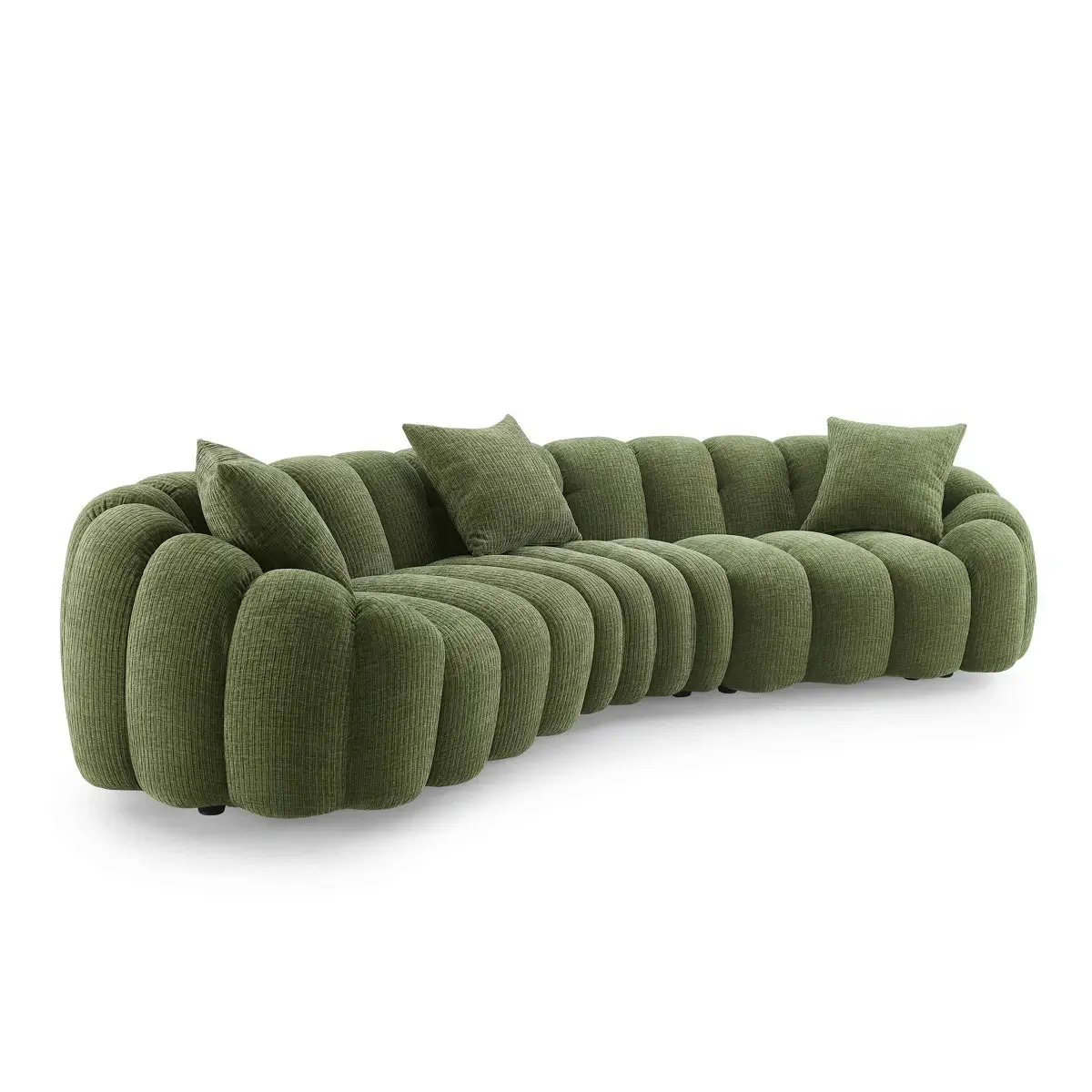 Architectural Low Profile 4 Seater Sofa Black Metal Legs